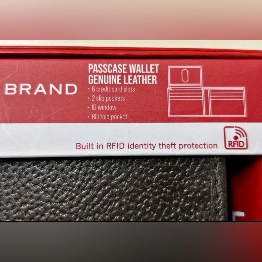 Lucky Brand Brown Pebbled Leather RFID Protection Passcase Wallet